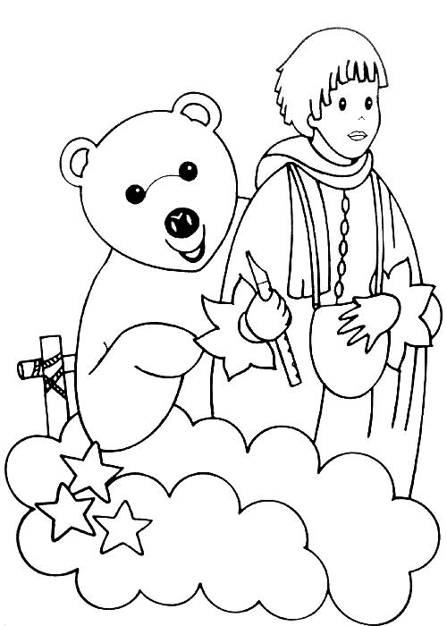 coloriage bonne nuit les petits nounours et le marchand de sable